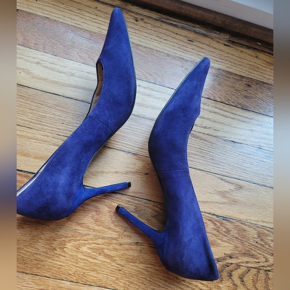 Guess Blue Suede 3 1/2 Pointy Toe Stiletto Size 7 1/2 - Picture 8 of 15